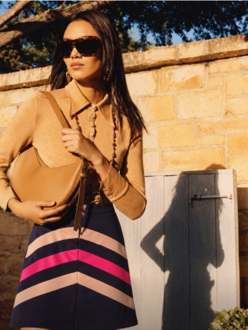 MSGM Wool Marine Neon Geometrical Striped Mini Skirt Size: M/US8 $350